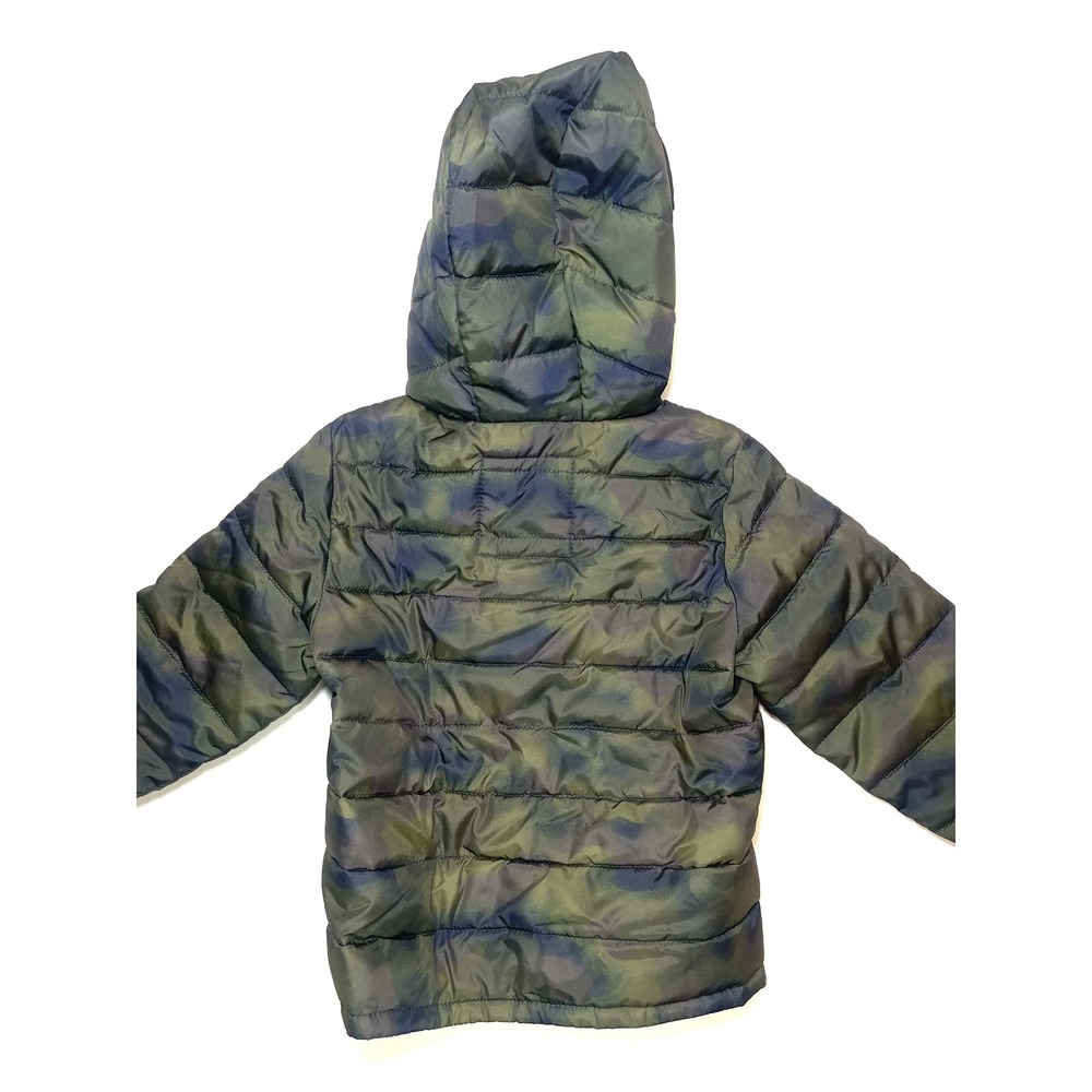 Baby GAP ColdControl Camo Puffer Jacket Kids 4 Years Green Blue Hooded Coat 0213 - Picture 6 of 9